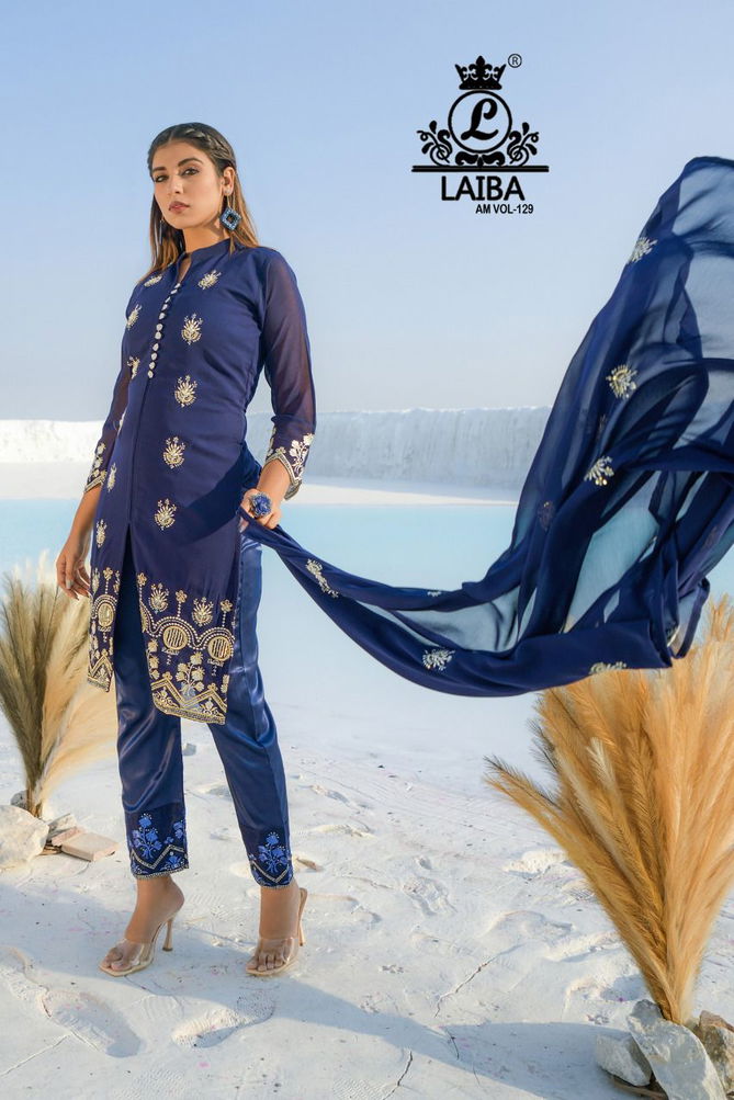 Laiba Am 129 New Designer Ethnic Wear Ready Made Suit Collection